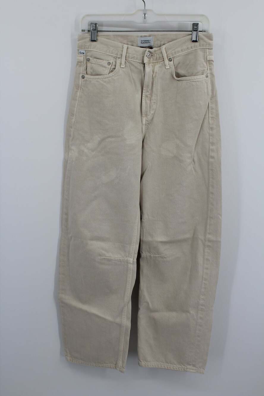 Citizens of Humanity Miro Relaxed Barrel Jeans in Almondette size 25 Flaw